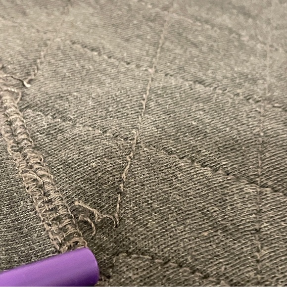 Abercrombie Fitch Bella Sherpa Lined Zip Hoodie Womens M Gray Quilted Y2K Preppy - Picture 13 of 13